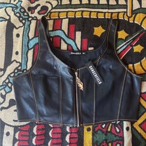 Dangerfield Black Faux Leather Corset